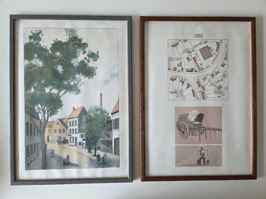 Portfolio encadré « Évolution d'une rue » de Luc Schuiten, Impression offset, Autres sujets, Enlèvement, Édition limitée