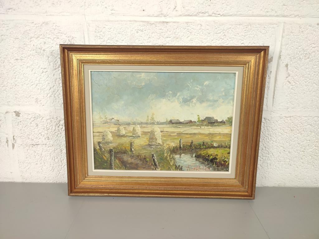 Vincent Verschelden - landschap schilderij, Ophalen of Verzenden