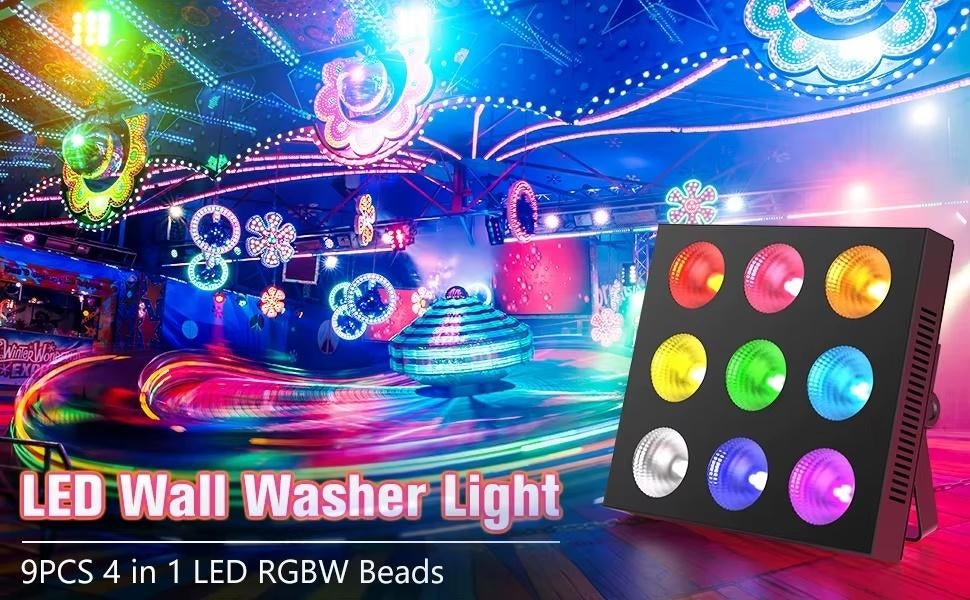 Nouveau panneau LED RGBW 9 x 30 W de première classe, Musique & Instruments, Lumières & Lasers, Neuf, Lumières, Commande sonore