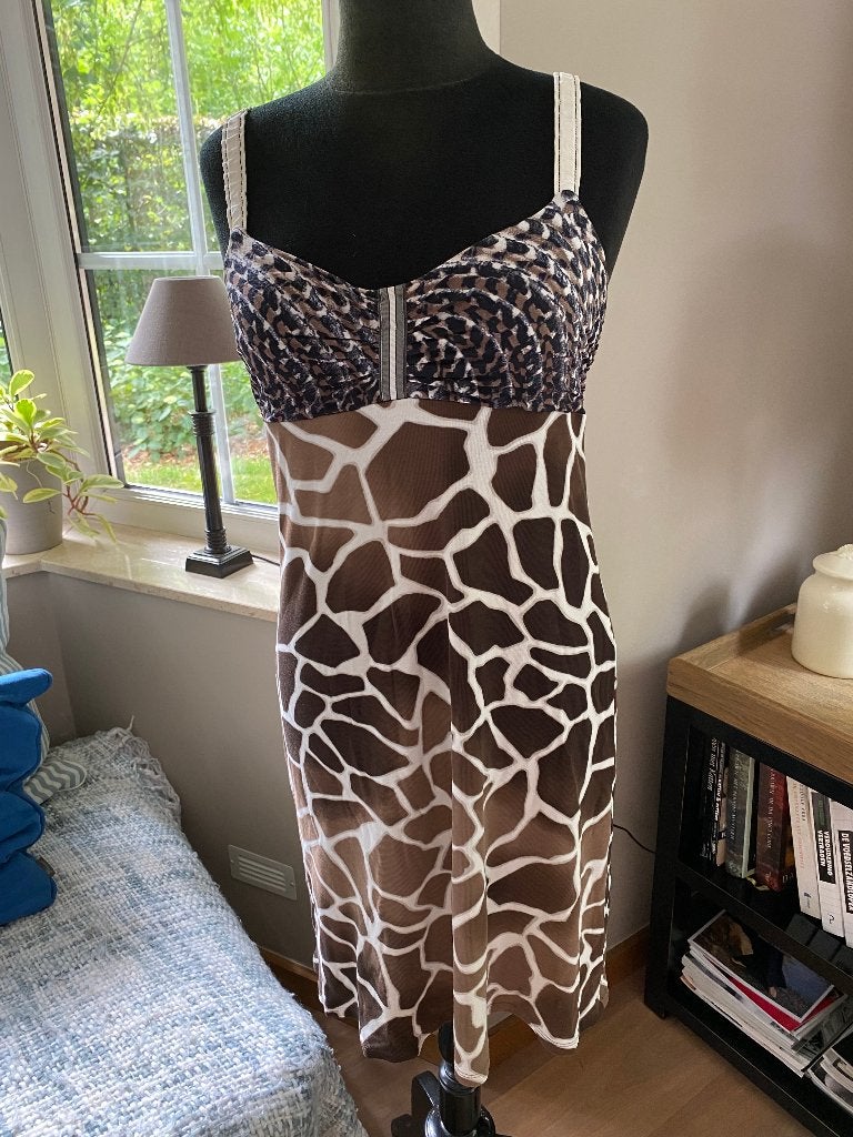 Robe d'été MARC CAIN à imprimé girafe - taille 3 = 38, Taille 38/40 (M), Marc Cain, Enlèvement ou Envoi, Au-dessus du genou