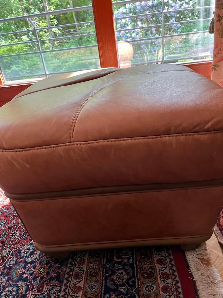 Pouf en cuir, Maison & Meubles, Enlèvement, Comme neuf, Cuir