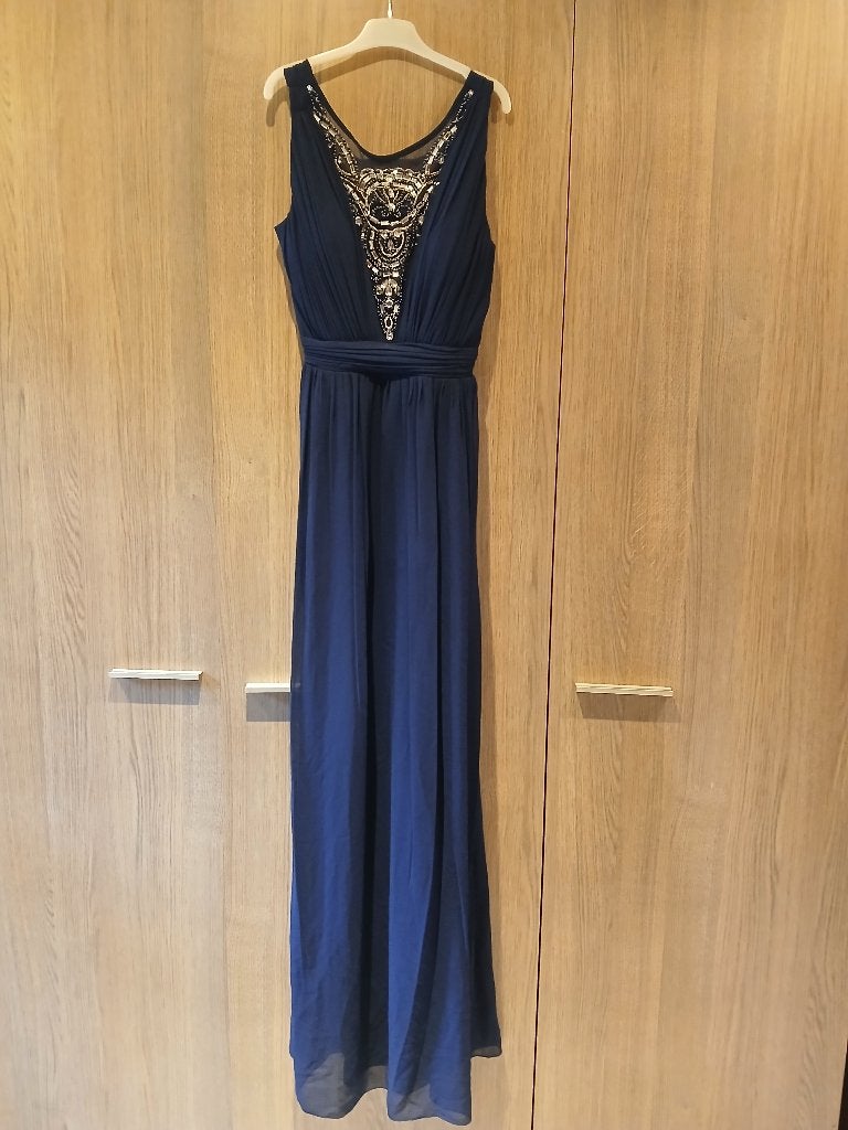 Robe de gala bleue à perles - QUIZ - taille 36, Neuf, Enlèvement ou Envoi, Bleu, Sous le genou