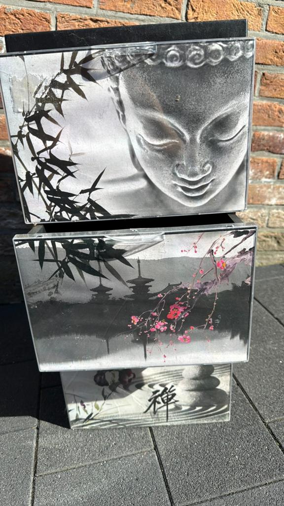 Petite armoire de rangement 3 tiroirs – style zen, Enlèvement, Comme neuf