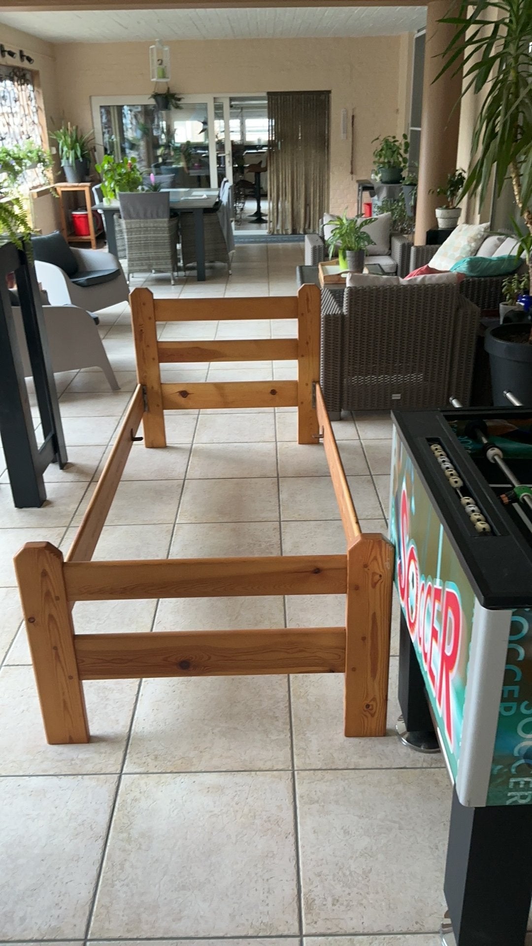 Eenpersoons bed, Ophalen, 90 cm, Eenpersoons, Bruin