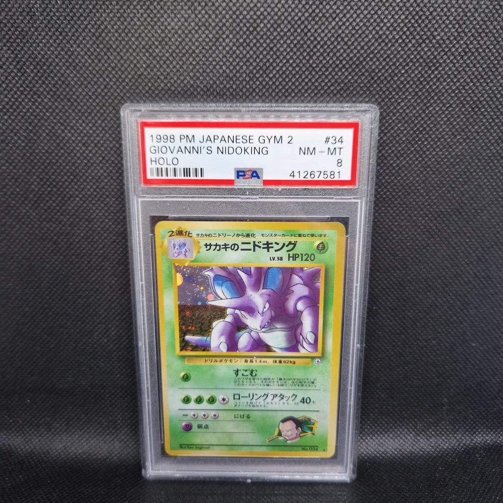 Giovanni's Nidoking Holo Map Gym 2 PSA 8, Enlèvement ou Envoi