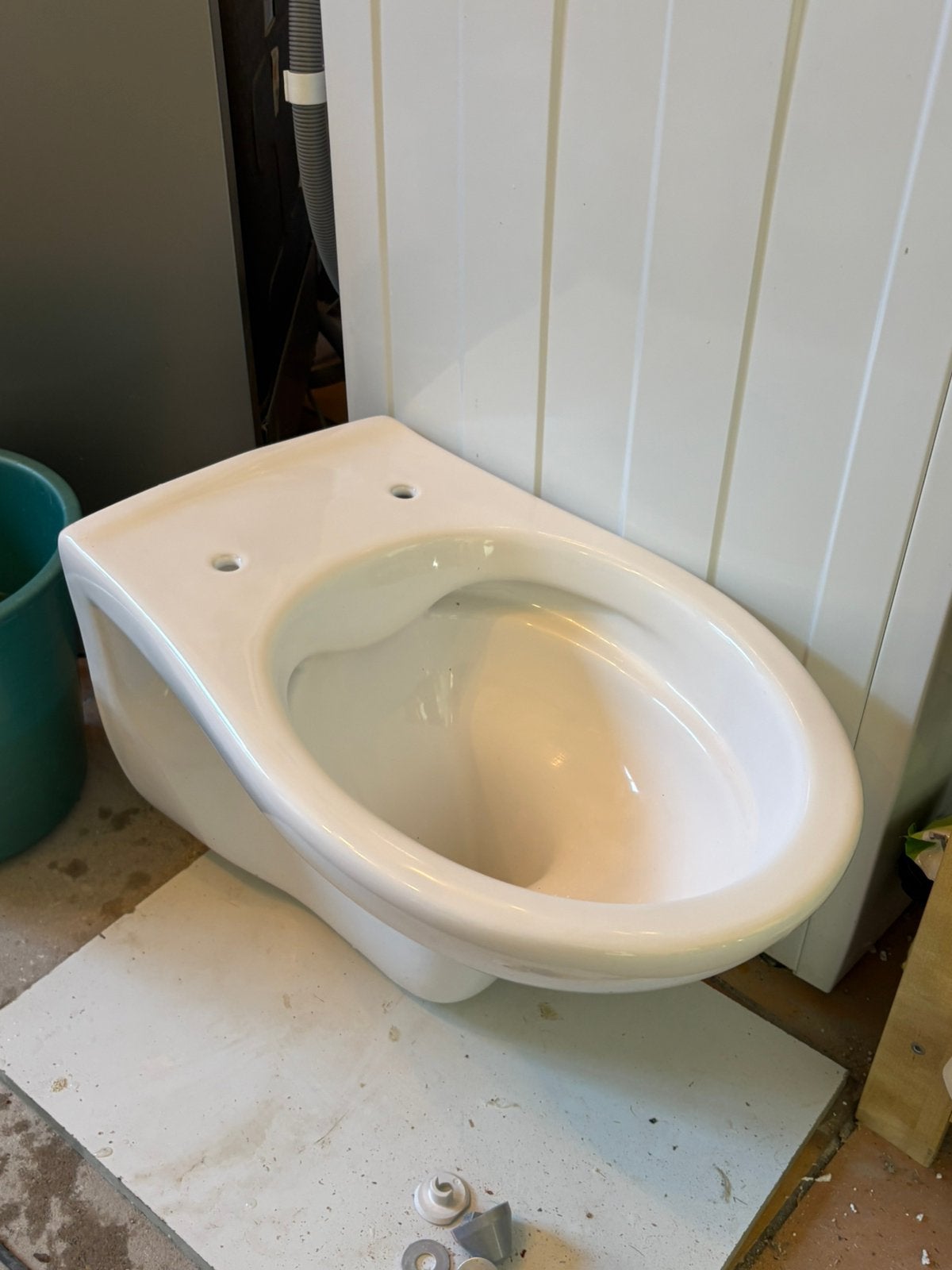 werftoilet wit - borderless met toiletbril, Doe-het-zelf en Bouw, Ophalen, Zo goed als nieuw, Toilet