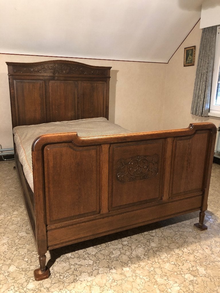 Prachtig Eiken Bed / Twijfelaar +… – Vorselaar, Ophalen, 140 cm, Zo goed als nieuw, Twijfelaar