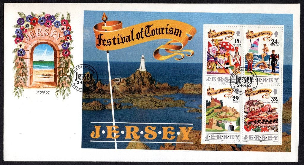 JERSEY Yt. 510/513 FDC 1990, Verzenden, Overige landen, Gestempeld