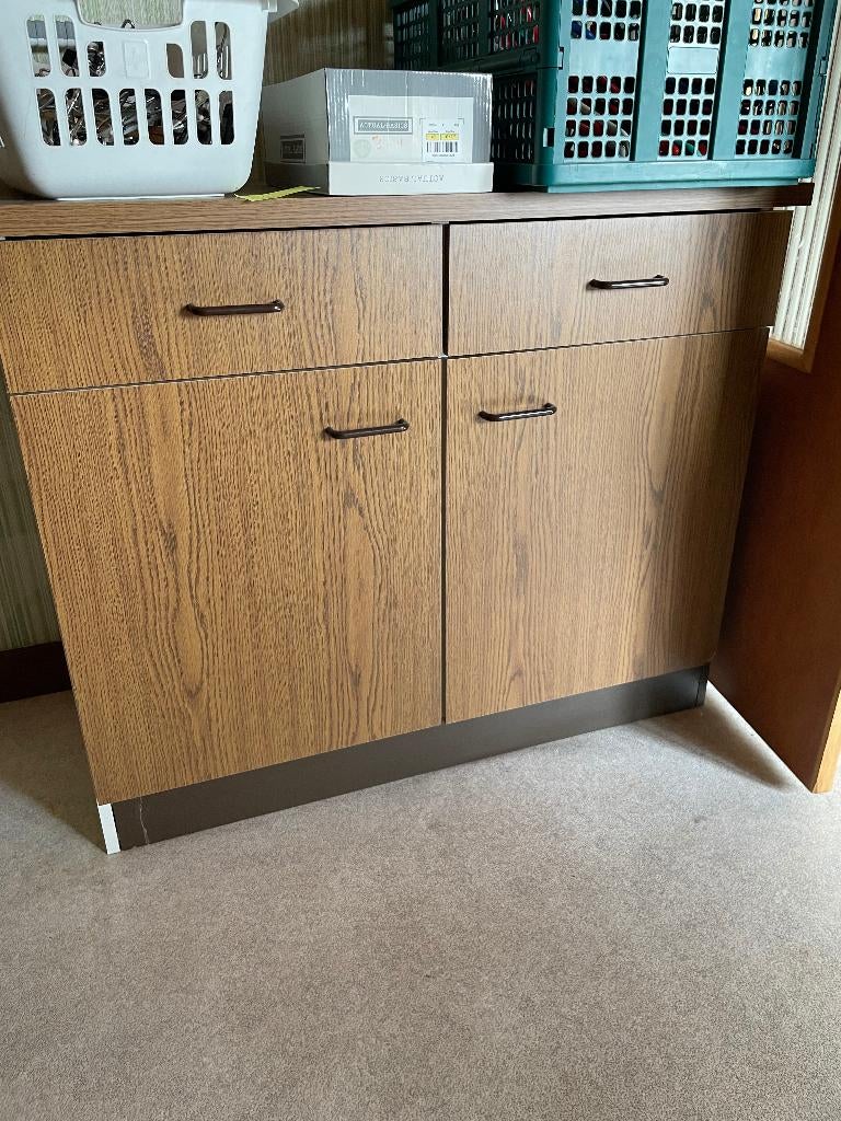 Kleine keukenkast, Huis en Inrichting, Keuken | Keukenelementen, Ophalen, Gebruikt, 100 tot 150 cm, Bruin