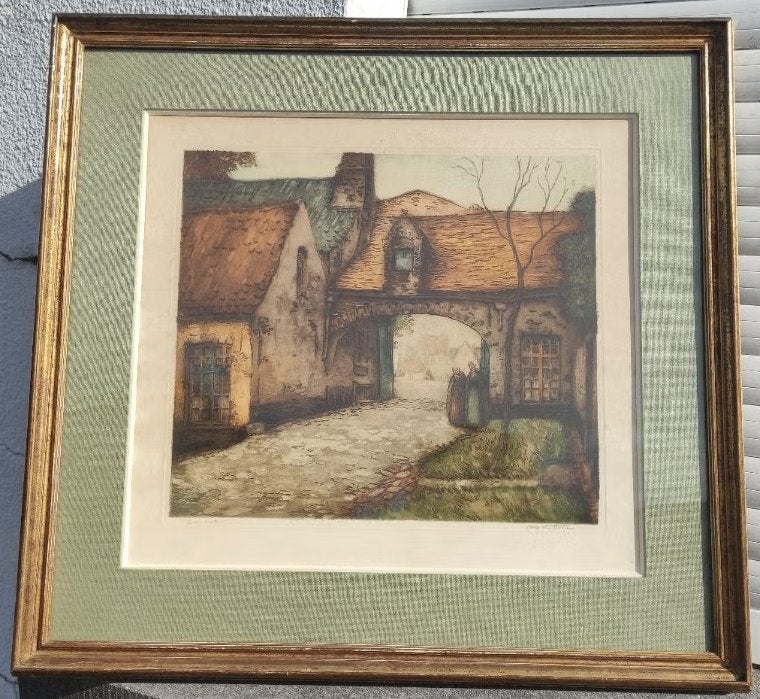 Gravure épreuve d artiste signe Alfred van neste, Antiek en Kunst, Ophalen of Verzenden, Gravure