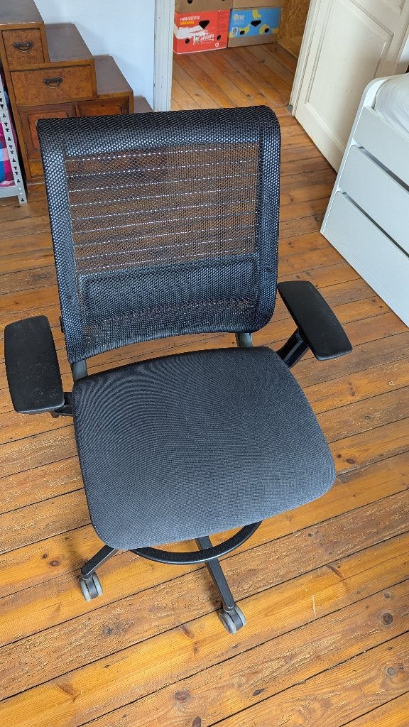 Bureaustoel - Zit - Staan bureau : Steelcase, Gris, Enlèvement, Utilisé, Chaise de bureau