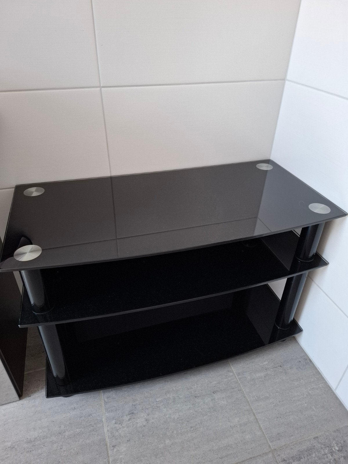 Tv meubel in zwart glas, Huis en Inrichting, Ophalen