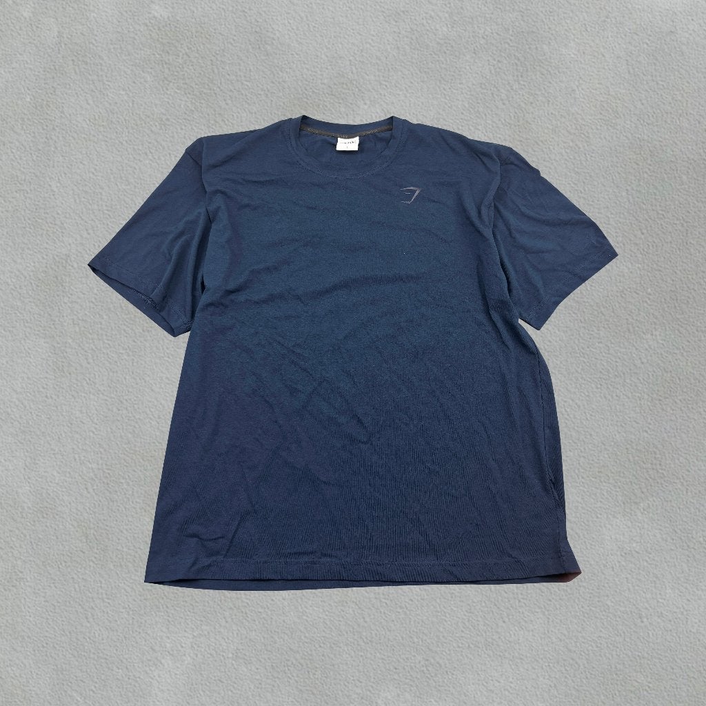 (1322) Navy Gymshark Gym Shirt - Heren L - Nieuw Met Tags, Enlèvement ou Envoi, Comme neuf, Taille 52/54 (L), Gymshark