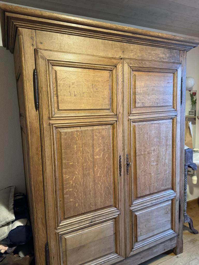 Mooie eiken franse 2 deurskast, Antiek en Kunst, Ophalen