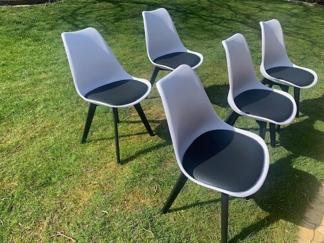 5 designstoelen nieuw wit/zwart ergonomisch, Ophalen, Wit, Nieuw, Vijf, Zes of meer stoelen