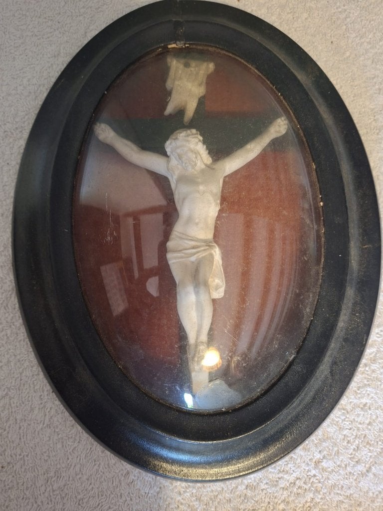 oude kader-relikwie Christus, begin 1900, Antiek en Kunst, Ophalen of Verzenden