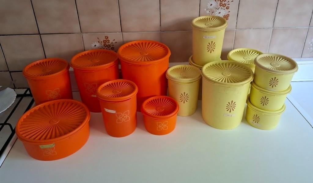 Lot Tupperware Vintage (16 pièces), Enlèvement, Utilisé, Orange