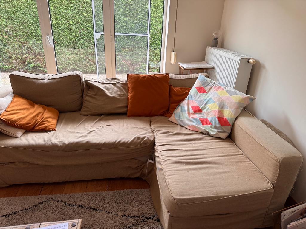 Ikea slaapbank gratis af te halen, Huis en Inrichting, Slaapkamer | Slaapbanken, Gebruikt, Tweepersoons, Beige, Ophalen