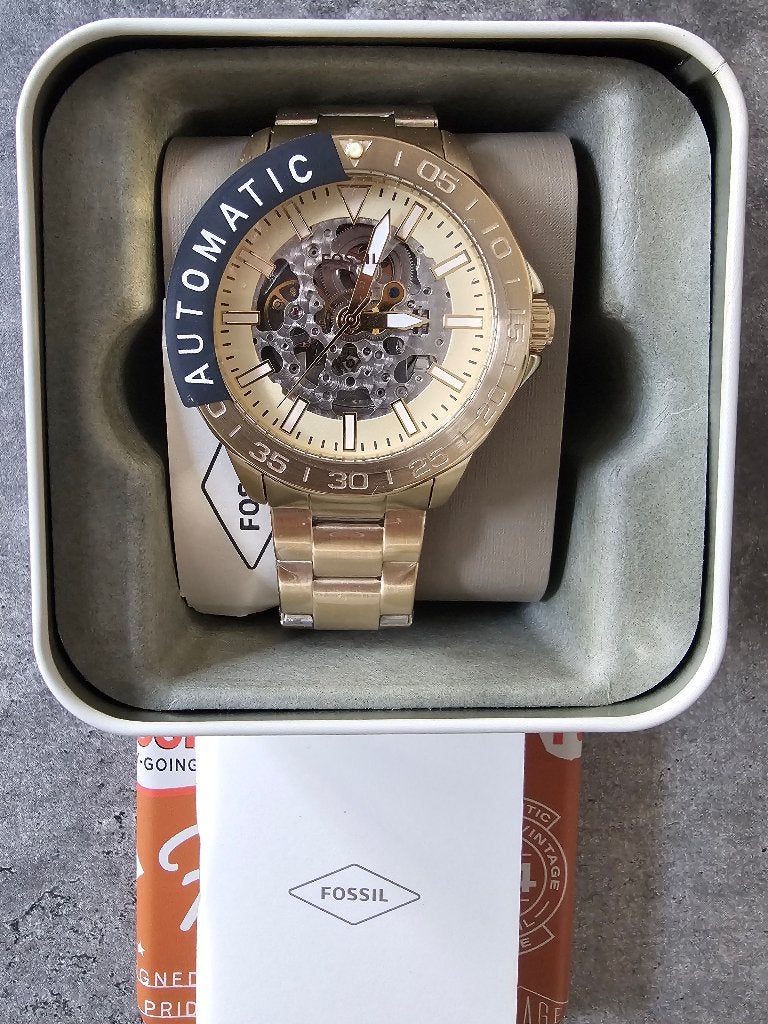 Fossil Automatic (NEUF) doré, Enlèvement, Neuf, Montre-bracelet