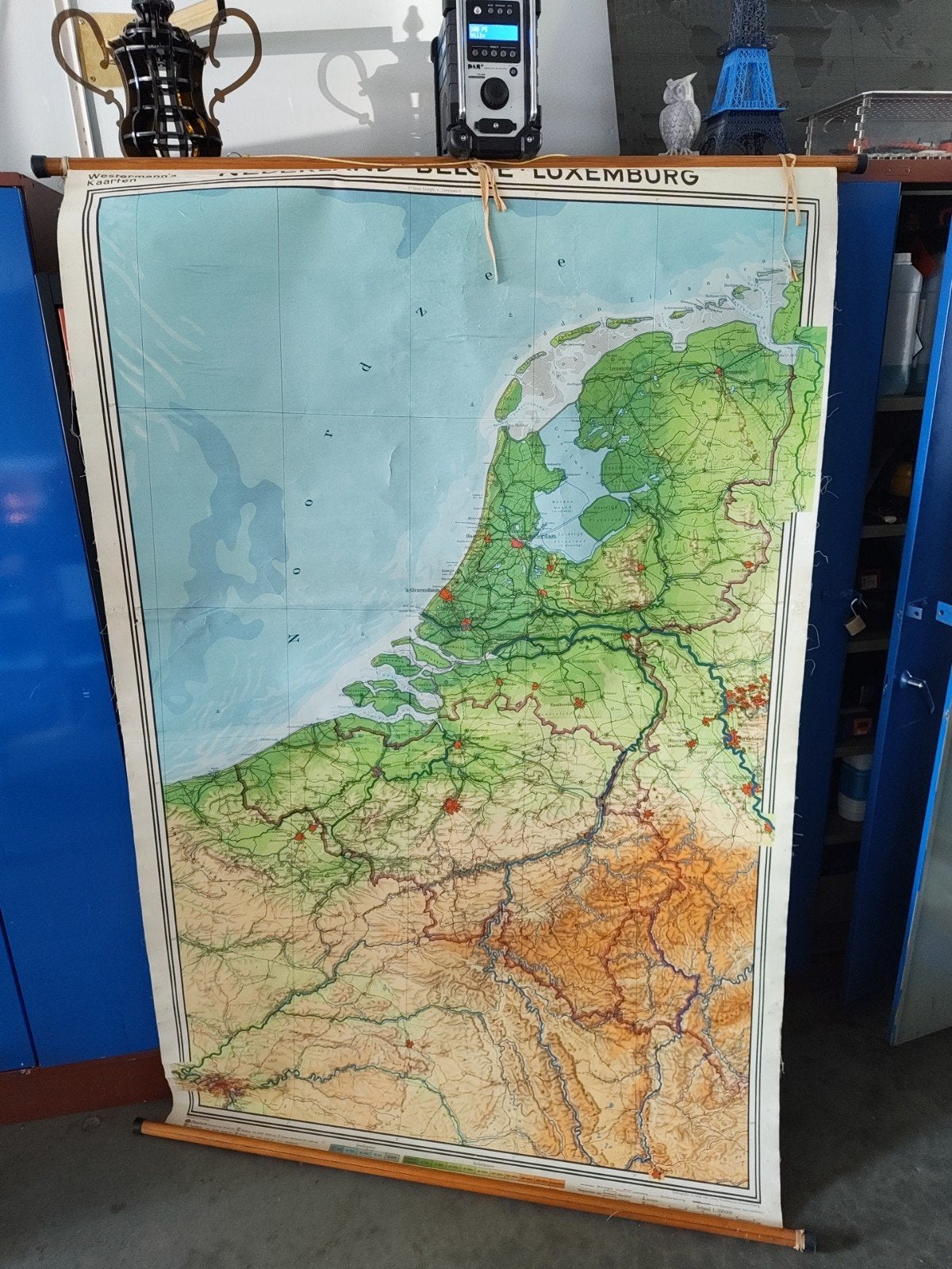 Vintage Westermann Schoolkaart België en Luxemburg -, Ophalen