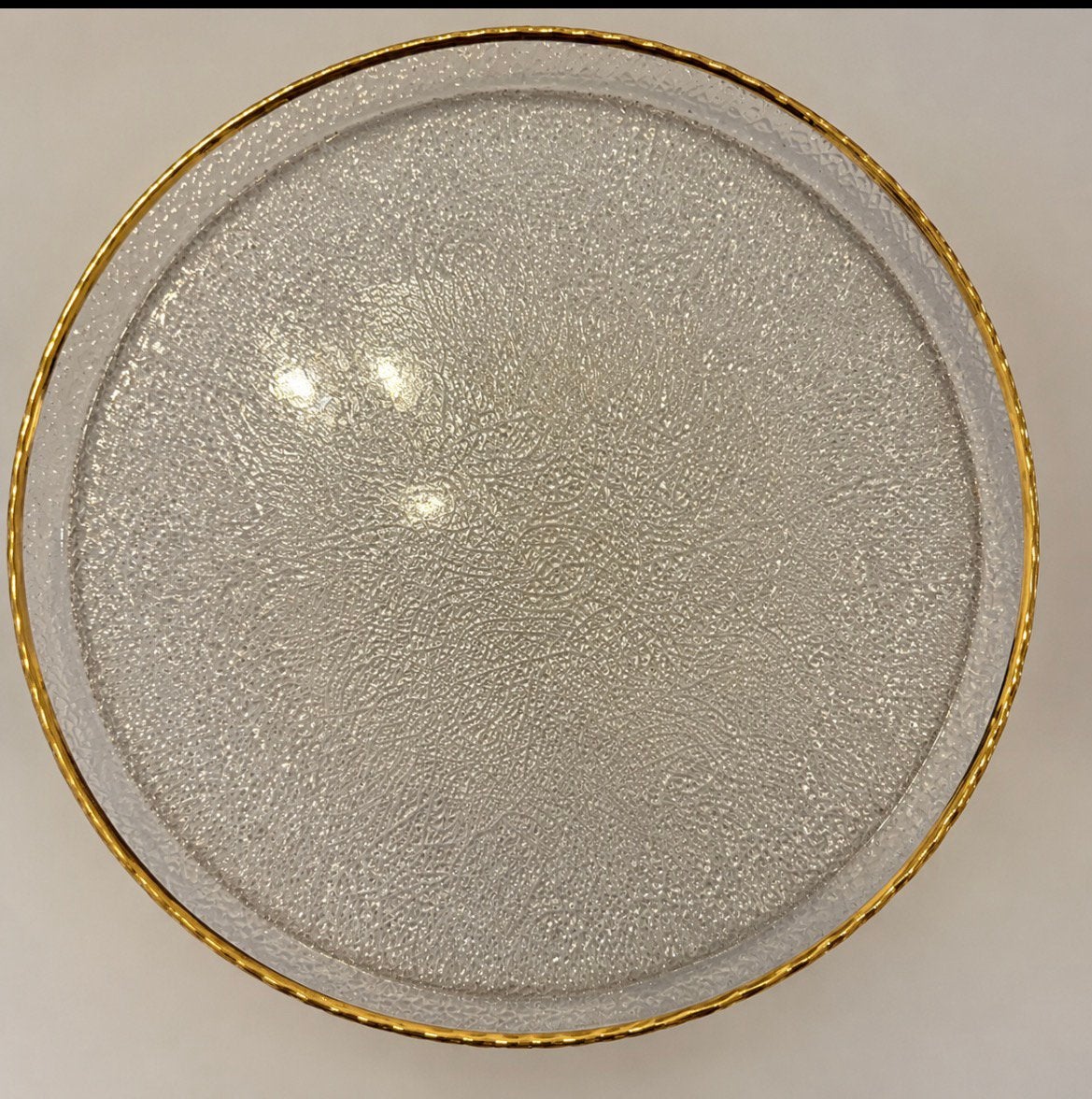 2 assiettes intérieur transparent côté doré, Enlèvement ou Envoi, Comme neuf