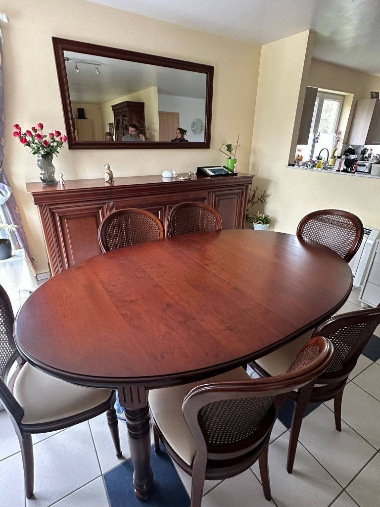 Salle à manger en bois massif, Enlèvement, Utilisé, 6 à 8 chaises