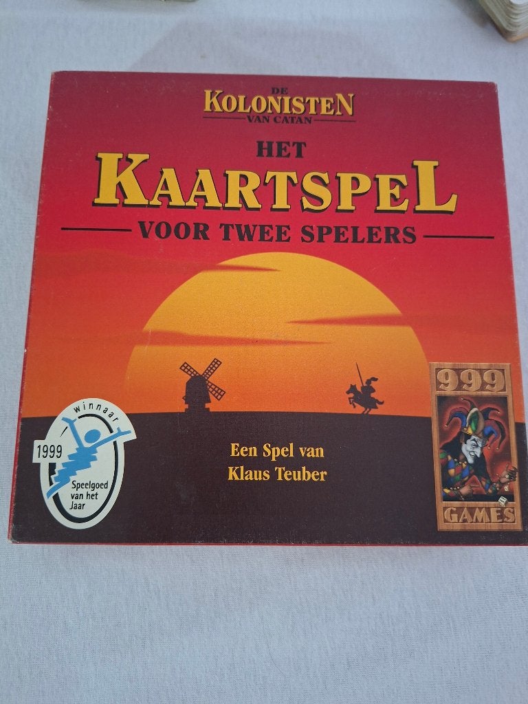 Kolonisten van catan kaartspel met uitbreidingen, Hobby en Vrije tijd, Een of twee spelers, Ophalen, Zo goed als nieuw, 999 games