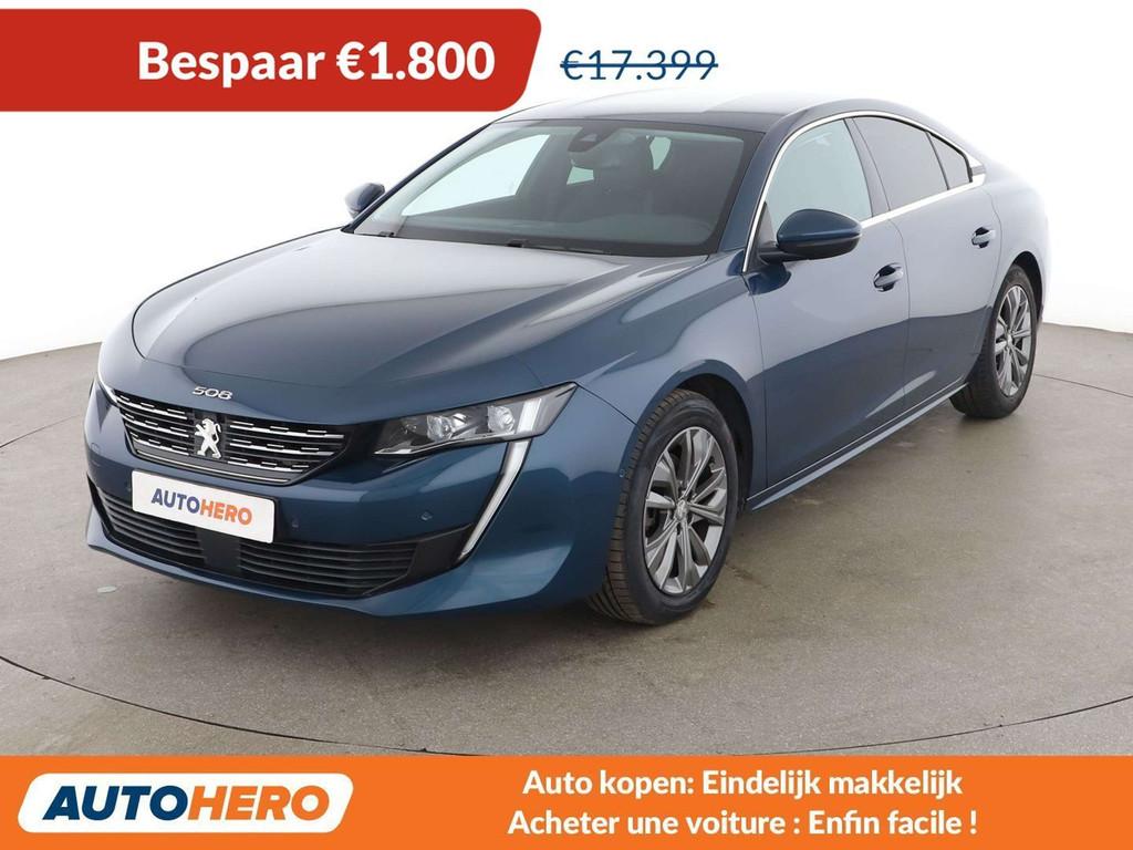 Peugeot 508 1.6 PureTech Allure Pack (bj 2019, automaat), Auto's, Lichtsensor, Gebruikt, Blauw, 181 pk