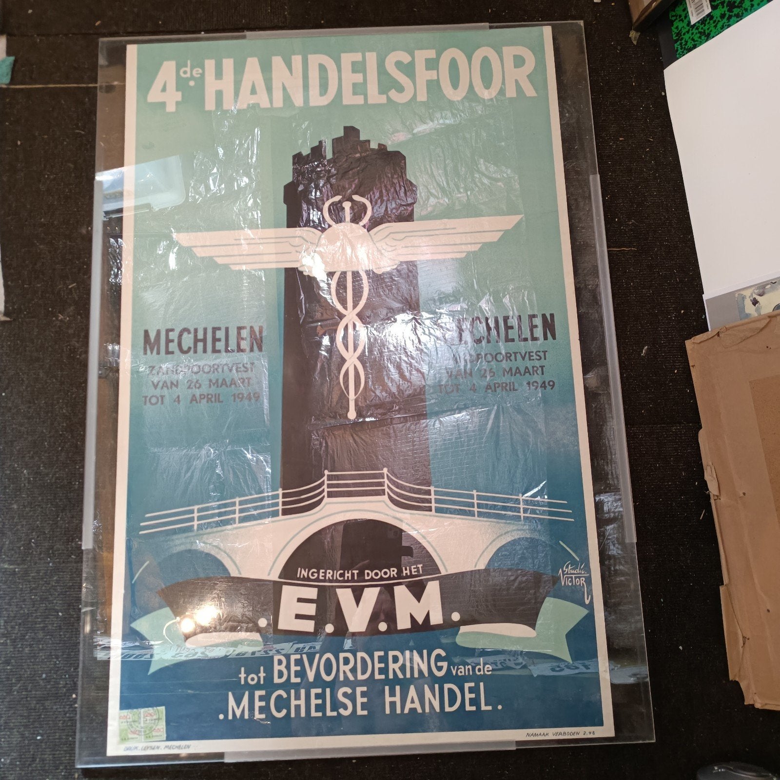 Affiche Mechelen EVM Handelsfoor 1949, Verzamelen, Ophalen