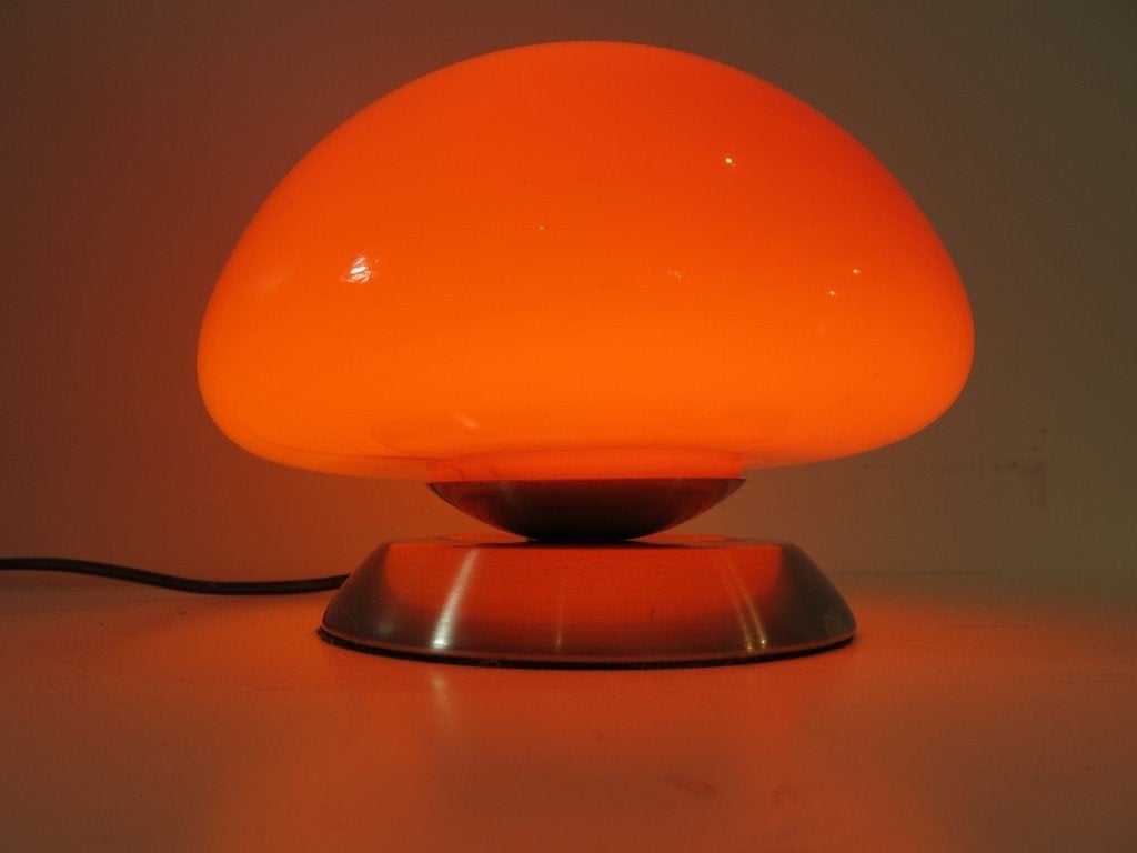 Vintage lamp Linhai Junis Lighting (Model JY-31), Ophalen of Verzenden, Lamp, Oranje, Glas