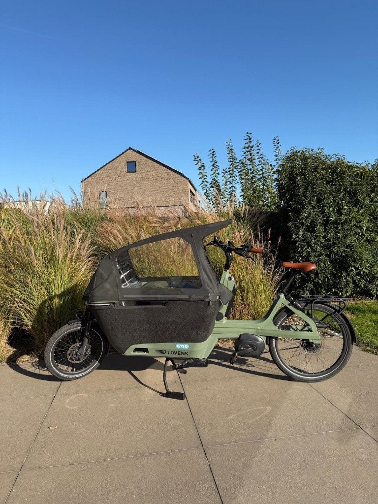 Bakfiets Lovens 85 Automatic ABS in Moss Green, Huif, Zo goed als nieuw, 2 kinderen, Schijfrem
