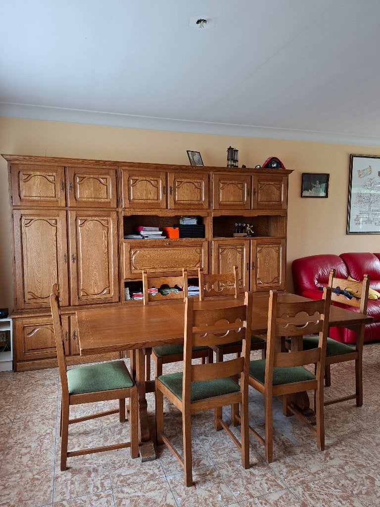 Volledige eetkamer, Ophalen, Gebruikt, 6 tot 8 stoelen