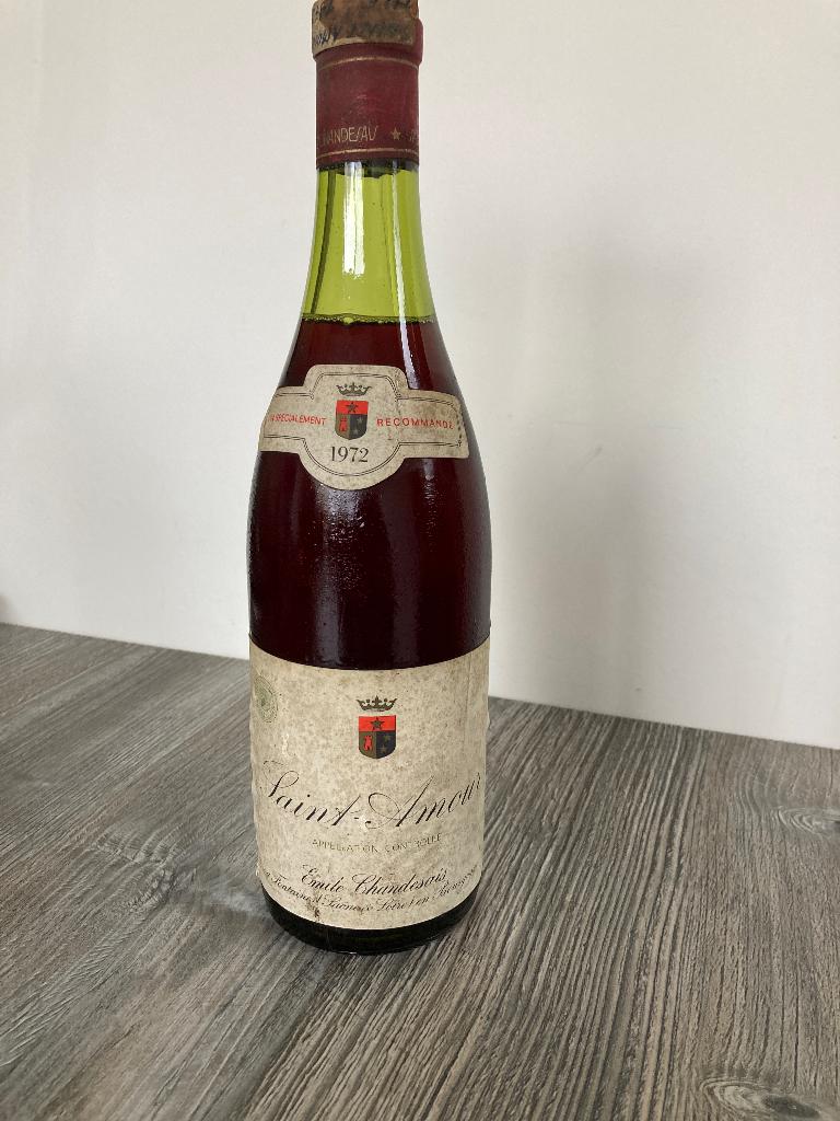 Vintage wijn. Saint-Amour 1972 wijnhuis Emile Chandesais, Verzamelen, Ophalen, Frankrijk, Zo goed als nieuw, Rode wijn