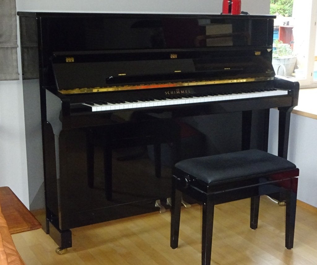 PIANO DROIT SCHIMMEL, Muziek en Instrumenten, Ophalen, Zwart, Zo goed als nieuw, Piano