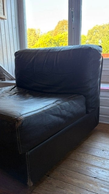 lederen lounge fauteuil / modulaire zetel  "Miu Italia", Moins de 75 cm, Éénpersoons lage, diepe cosy fauteuil, Enlèvement, Utilisé