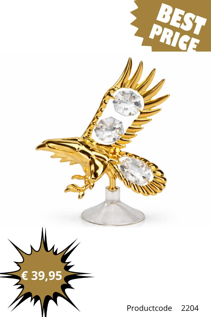 Vergulde Kristallen Beeldjes – Luxe Cadeau  Vanaf €26,95!, Huis en Inrichting, Overige materialen, Verzenden, Nieuw, Goud
