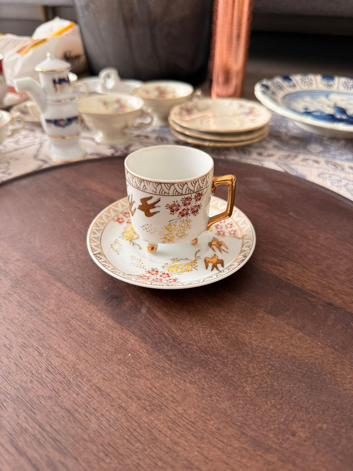 Tasse + sous-tasse Lucky China – vintage, Enlèvement ou Envoi