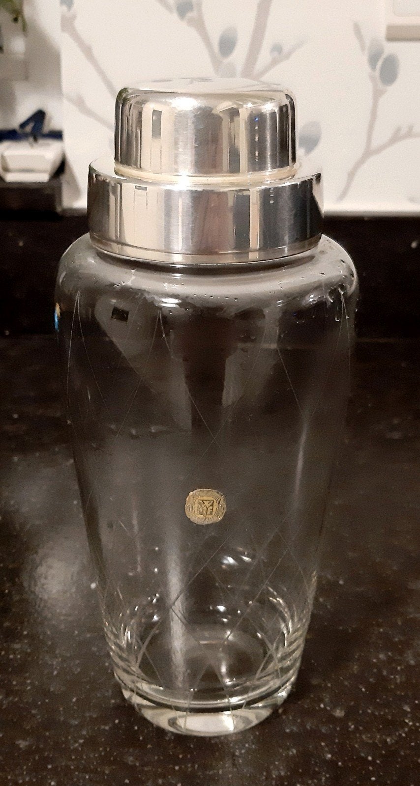 Shaker à cocktail, cristal et argent, WMF retro, Enlèvement