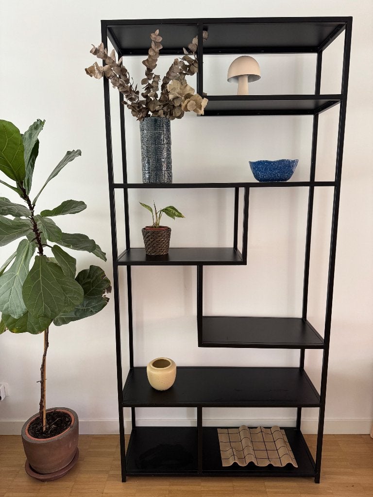 Zwart wandrek van metaal van Furnified, 25 à 50 cm, Avec tablette(s), Moins de 150 cm, Enlèvement