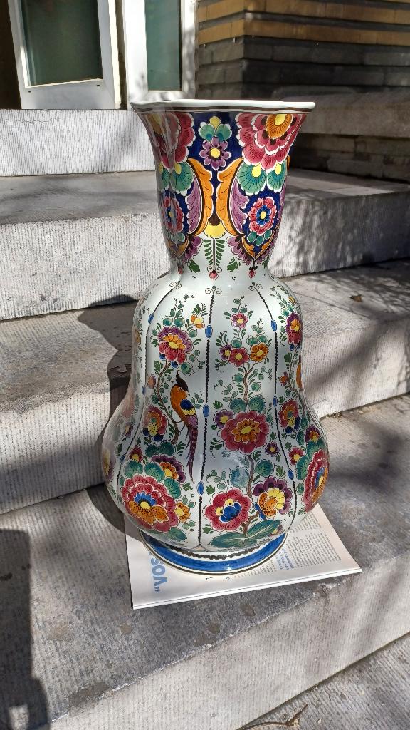 MONUMENTALE POLYCHROME DELFTSE VAAS 50cm, Antiek en Kunst, Antiek | Vazen, Ophalen