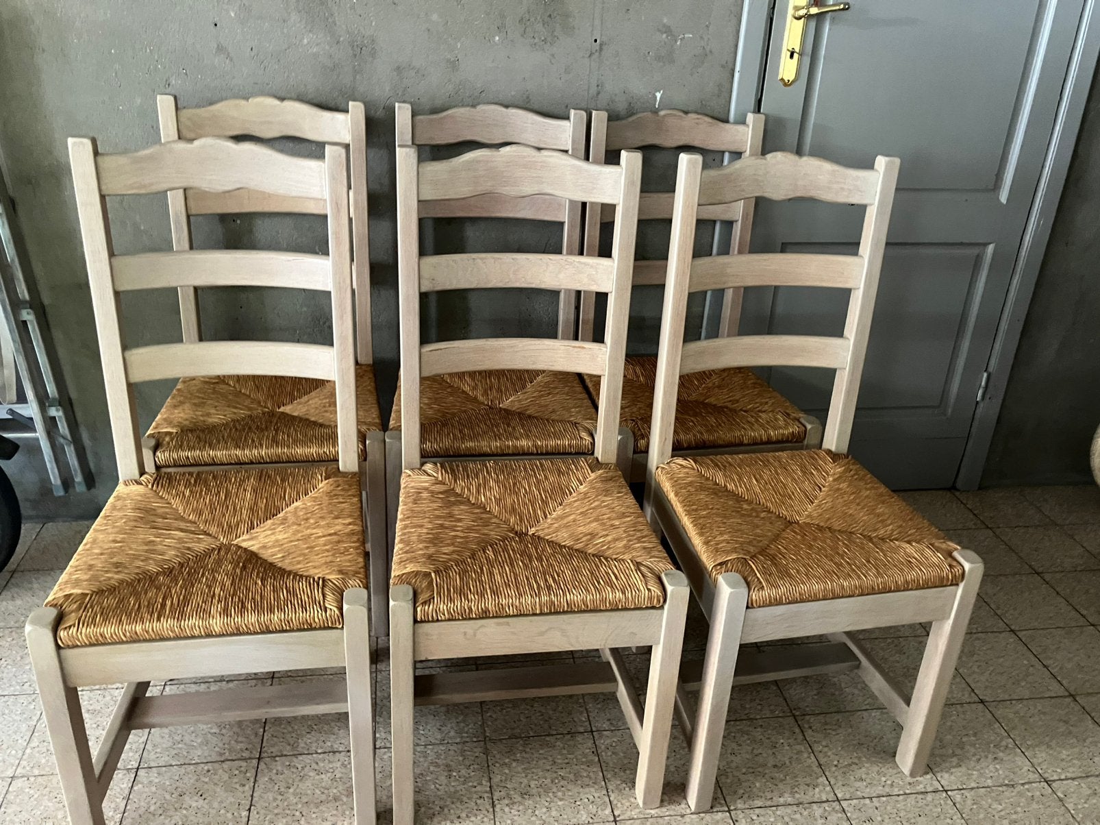 Eiken stoelen met rieten zittng, Ophalen, Zo goed als nieuw
