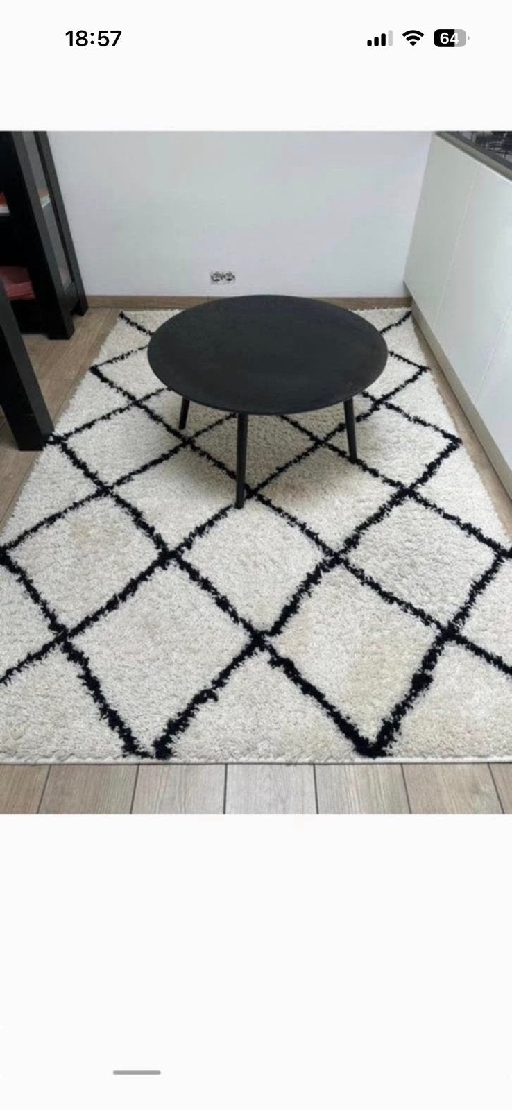 Tapijt + salontafel, Maison & Meubles, Ameublement | Tapis & Moquettes, Enlèvement, Utilisé, Noir