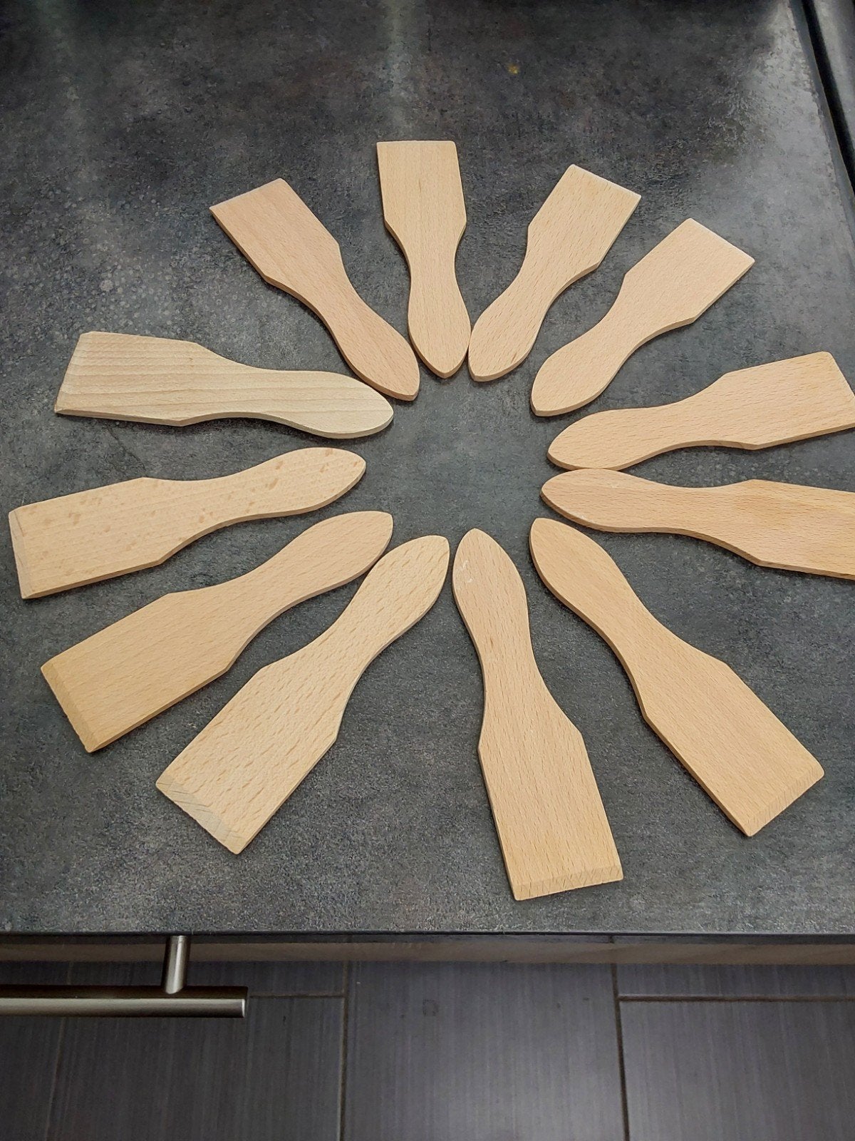 houten (raclette) spatels 12stuks, Ophalen of Verzenden