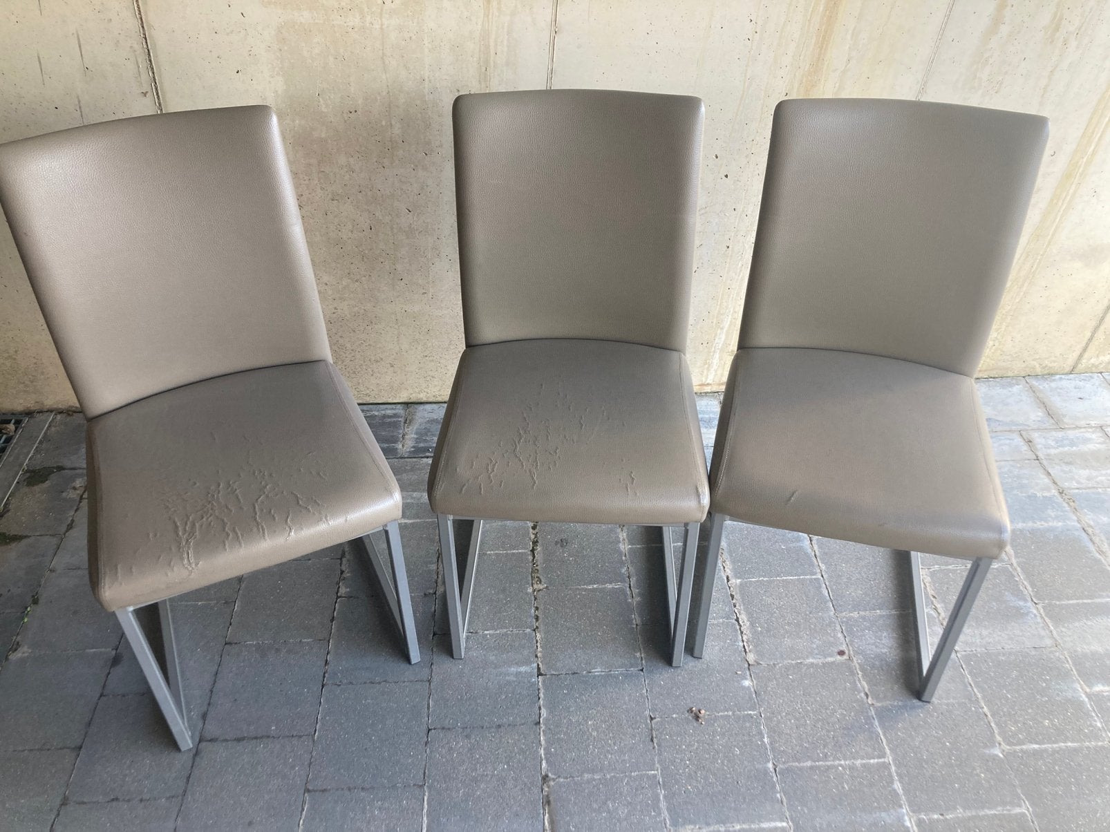 3 keukenstoelen GRATIS, Ophalen, Gebruikt, Drie, Leer