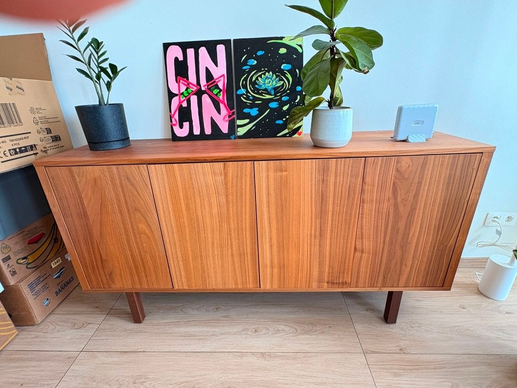 IKEA STOCKHOLM dressoir 160 cm - walnoot - zeer goede staat, Ophalen, Met deur(en), 150 tot 200 cm, Scandinavisch