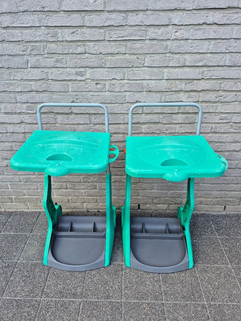 2 afvalzakhouders op wielen, Ophalen, Gebruikt