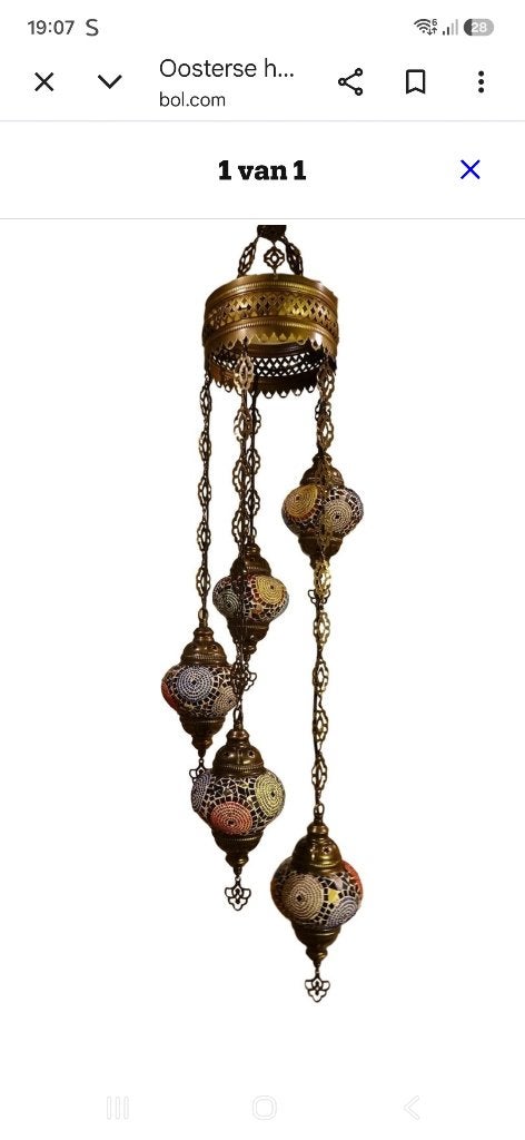 Hanglamp, Ophalen, Zo goed als nieuw, Glas, Oosters
