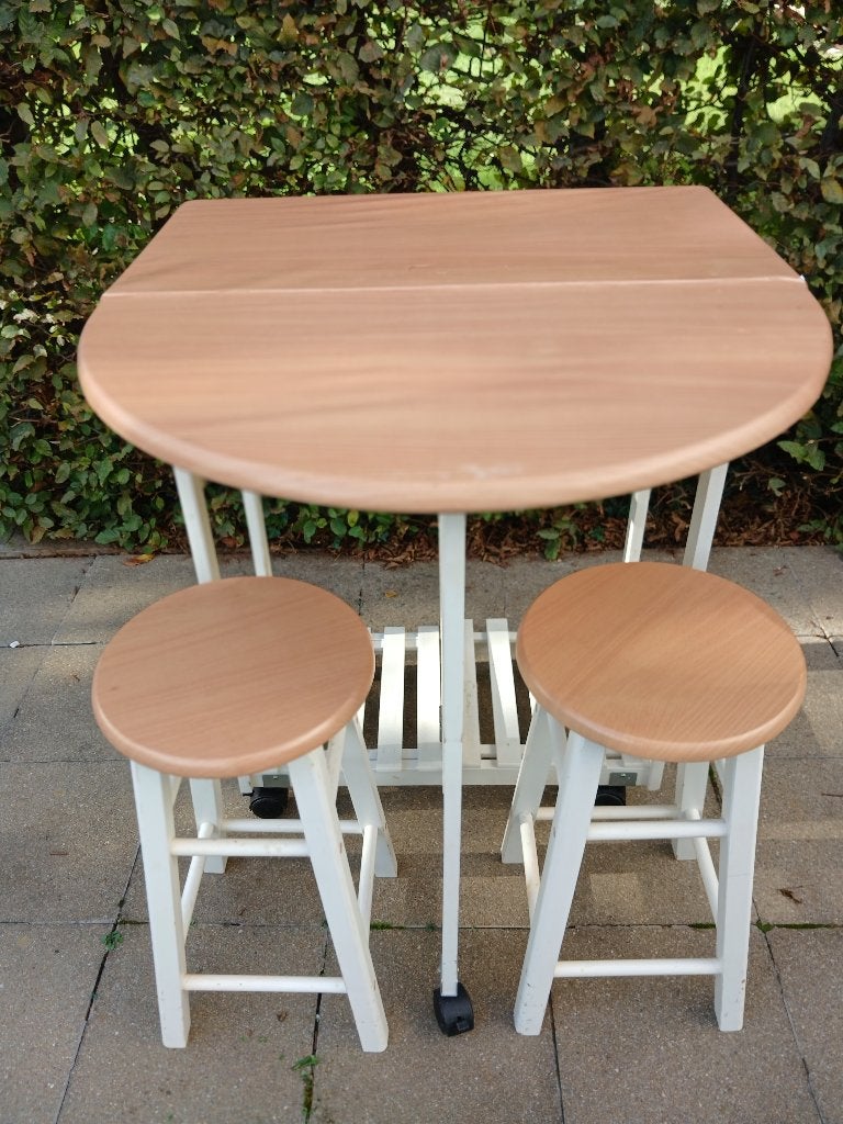 Keukentafel en stoelen DOE EEN BOD, Ophalen, Gebruikt, 50 tot 100 cm, Tot twee personen