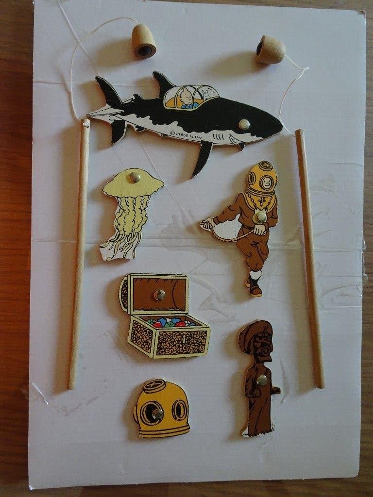 Jeu de pêche en bois  Vilac - Tintin - La chasse au trésor, Collections, Enlèvement ou Envoi, Utilisé