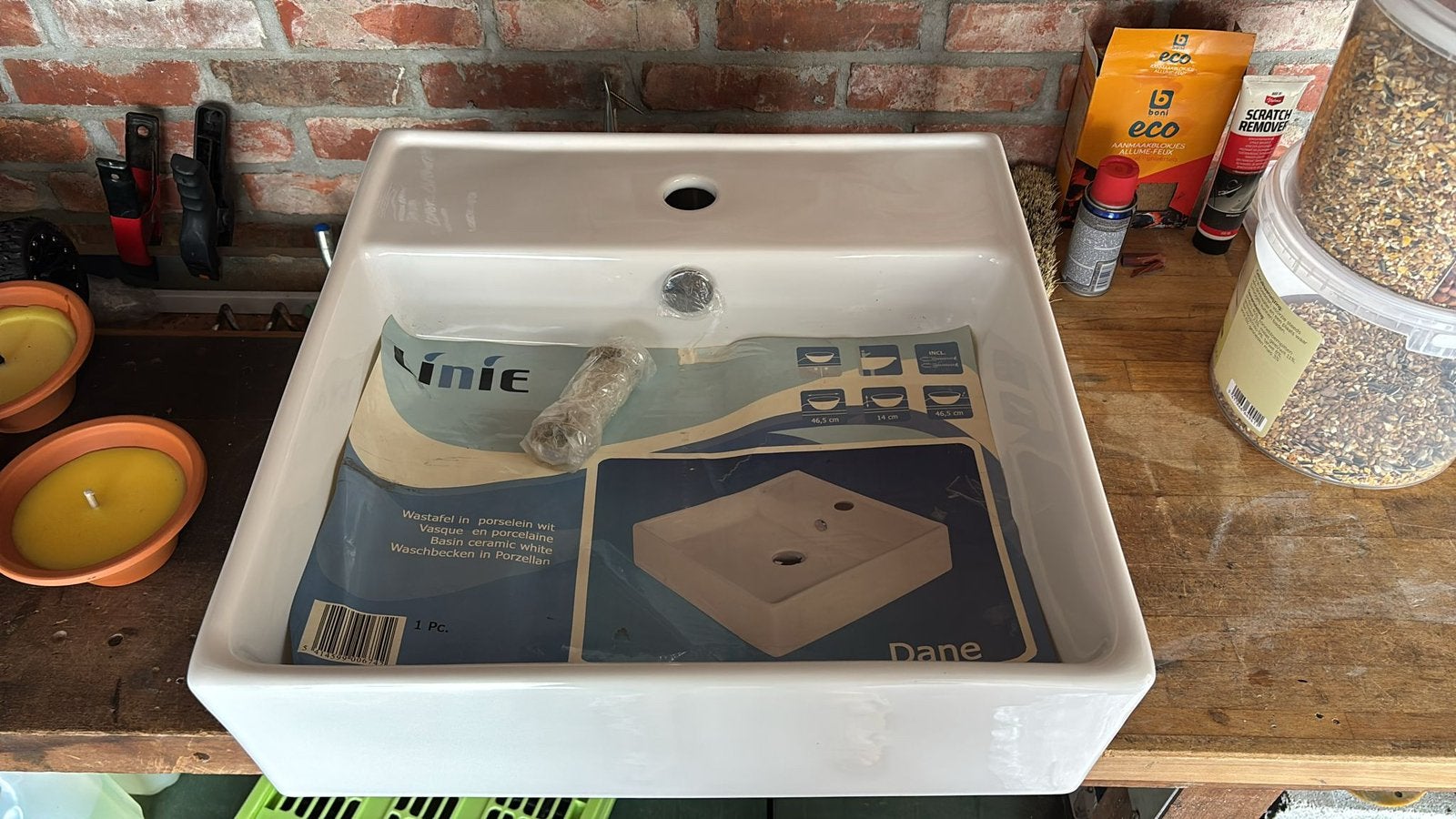 Lavabo in wit porselein NIEUW, Ophalen, Nieuw